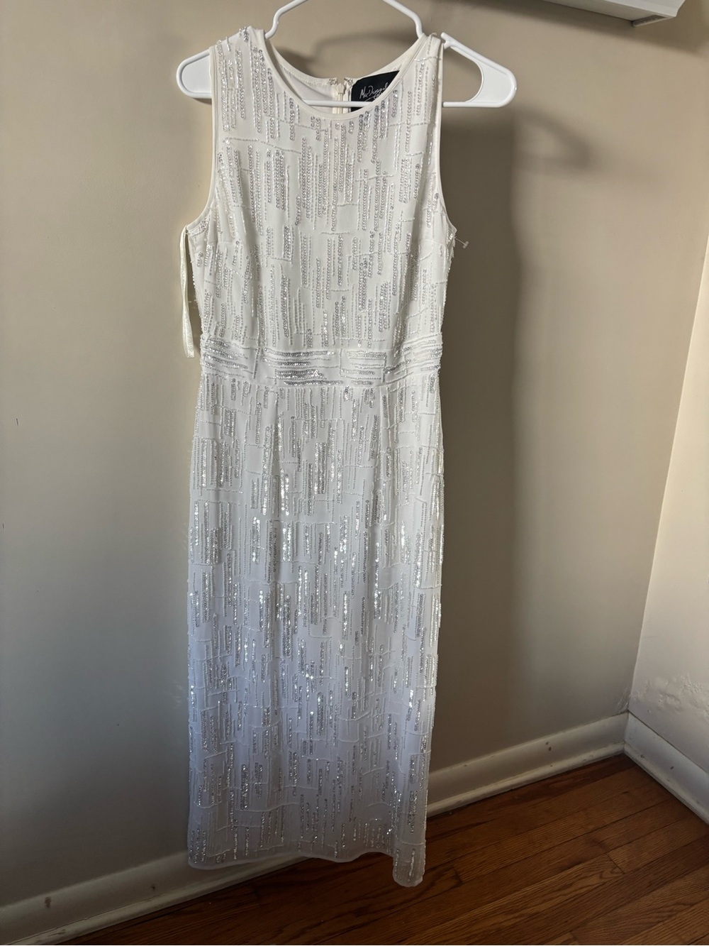 Mac Duggal Ivory Beaded Sleeveless Maxi Dress - Picture 4 of 9
